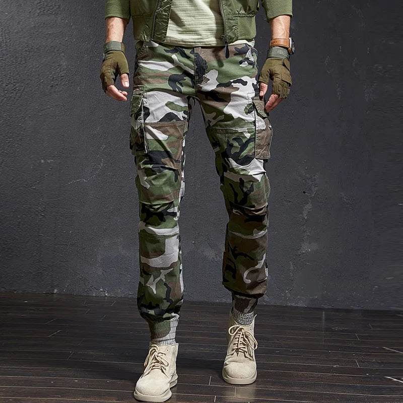 Fashion High Quality Slim Camouflage Casual Tactical Cargo Pants Male Streetwear Harajuku Joggers Men Clothing Camo Trousers