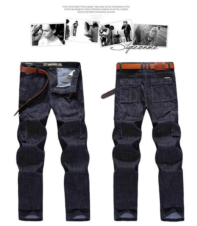 Cargo Jeans Men Big Size 29-40 42 44  Casual Multi-pocket Jeans Male Clothes  2023  Denim Jean Pants for Male trousers