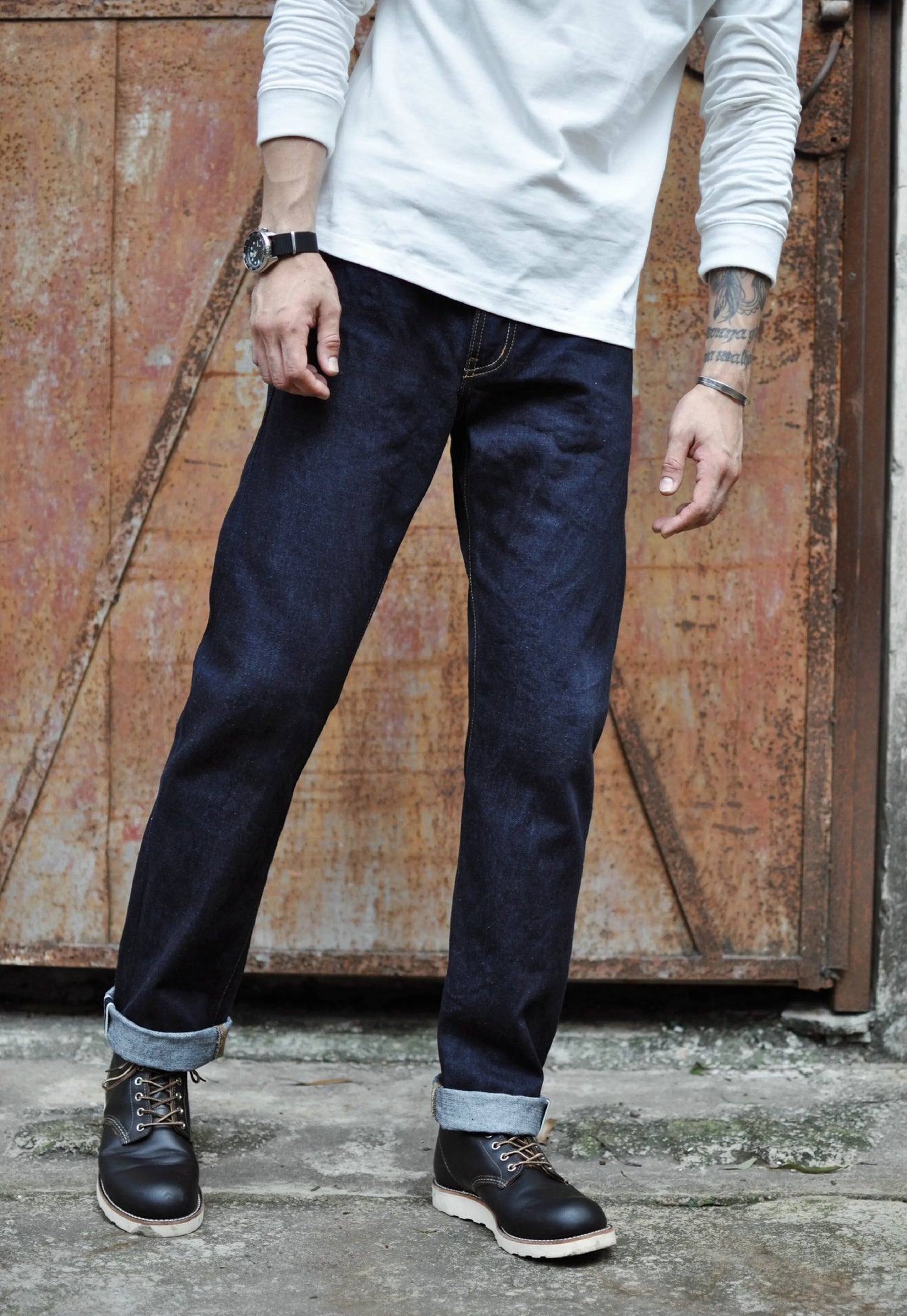 SauceZhan 316XX Casual  Selvedge Jeans Raw Denim Jeans Unwashed  Selvage Indigo Denim Jeans Straight  Mens Jeans