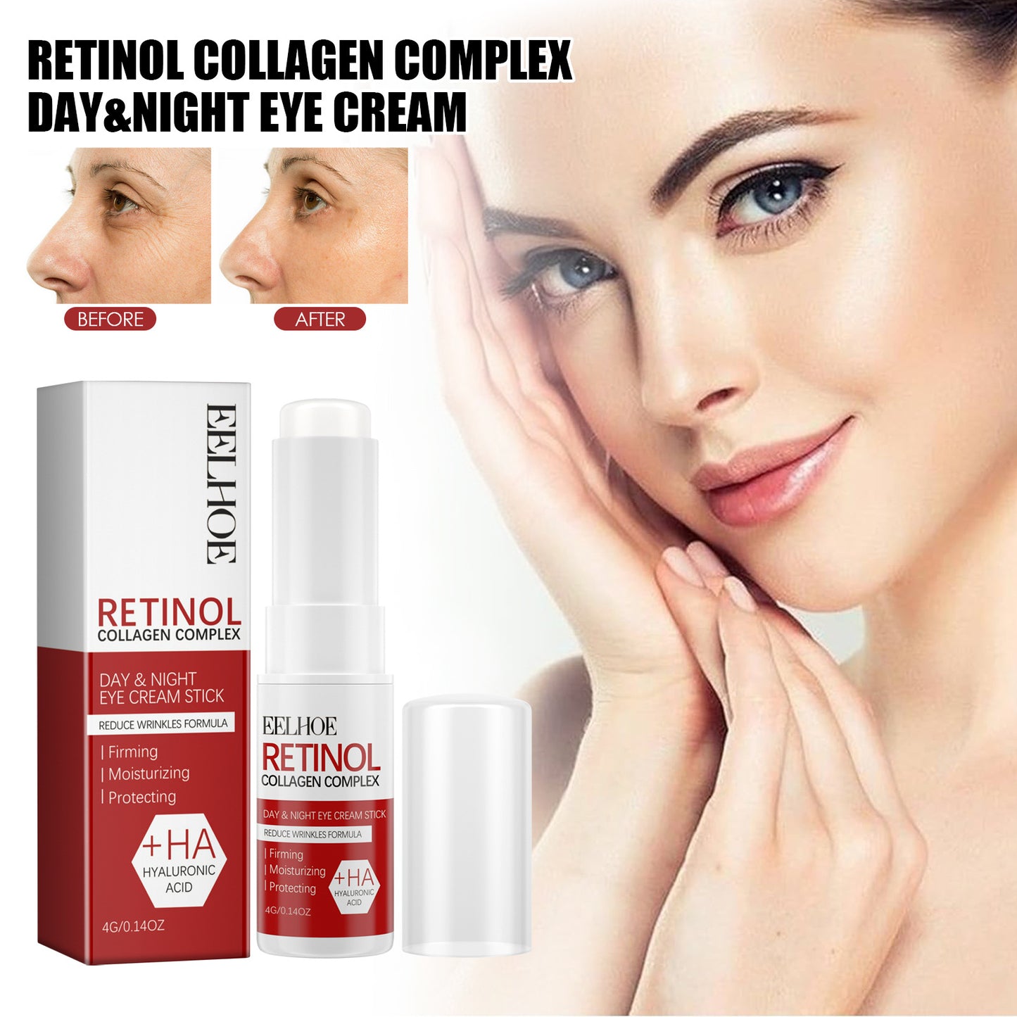 Original Remove Wrinkle Face Set Firming Lifting Anti-Aging Serum  Fade Fine Lines Eye stick Improve Puffiness Korean Skin Care