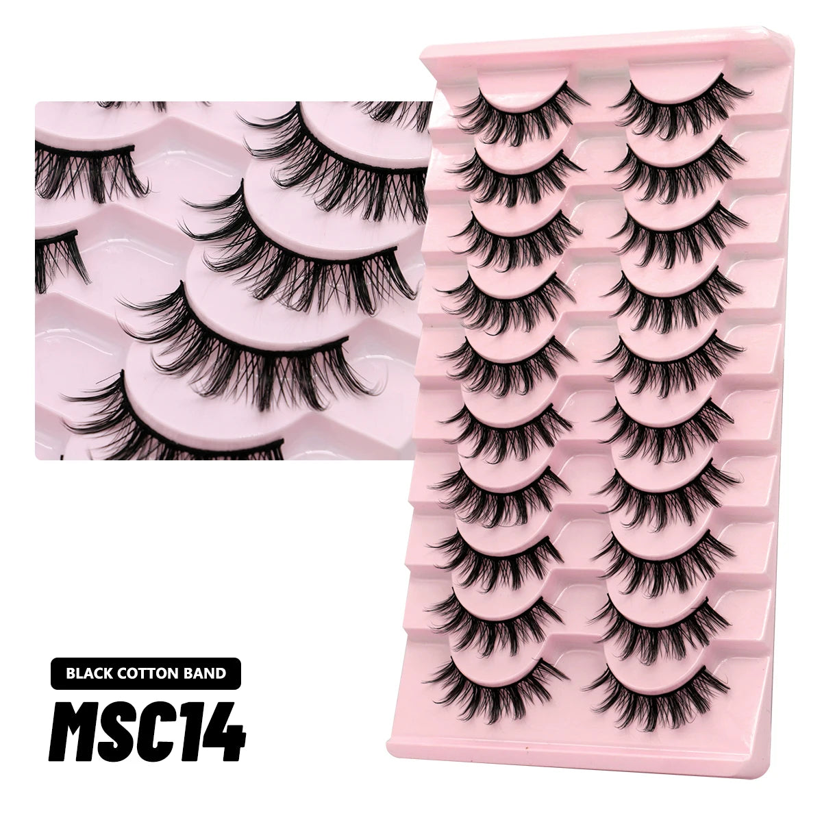 GROINNEYA 5/10 Pairs Natural False Eyelashes Manga Lashes 3d Faux Mink Lashes Soft Winged Natural Realistic Eyelash Extension