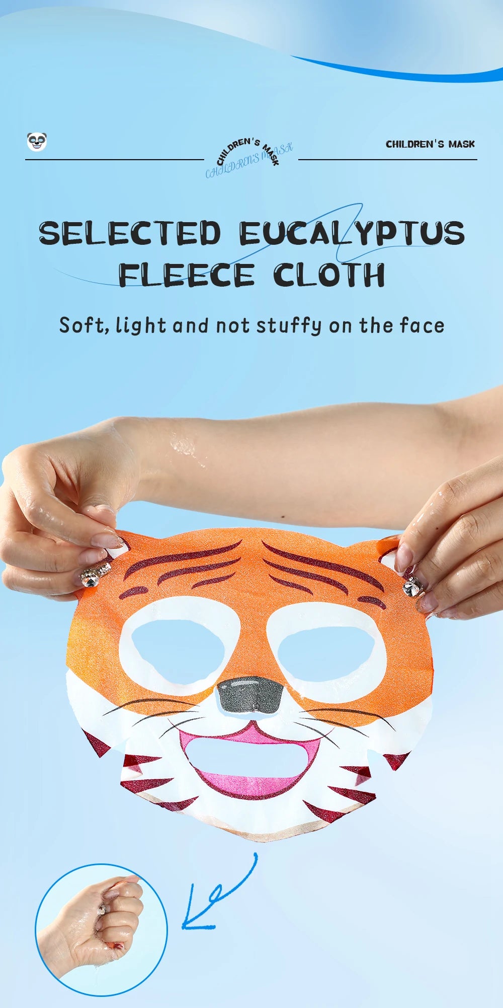 Animal Children's Sheet Mask (Pack of 5) Skincare Beauty Kids Spa Moisturize Face Masks For Birthday Party Gifts