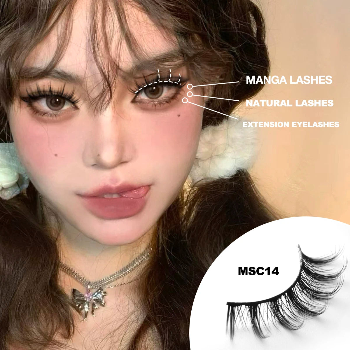 GROINNEYA 5/10 Pairs Natural False Eyelashes Manga Lashes 3d Faux Mink Lashes Soft Winged Natural Realistic Eyelash Extension