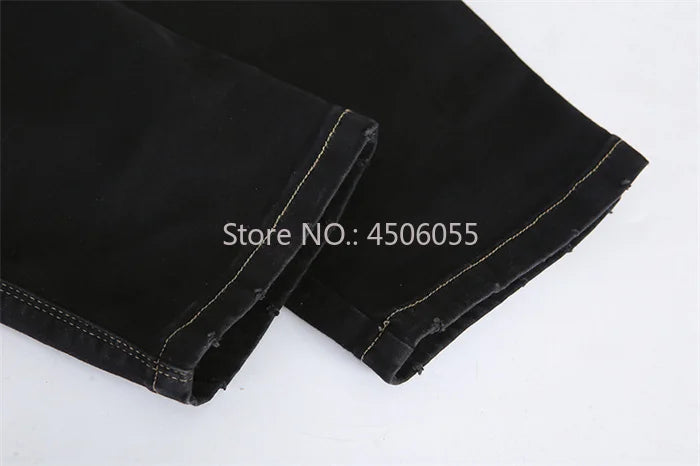 High Quality 130KG Lady Jeans 9XL Stretched Black Elastic Women Loose Trousers Plus Size Female Fit 8XL 6XL Girl Denim Pants