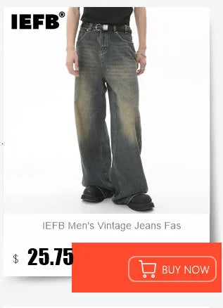 IEFB Summer Men's Denim Pants Old Blue Washed Male Jeans Straight Casual Menwear Loose Wide Leg Trousers 2024 New Fashion 9C354