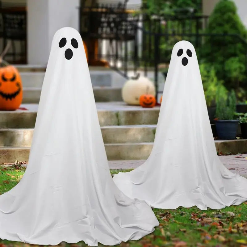 85CM Halloween Decor Light Strings Battery Front Porch Ghost Decorations Scary White Ghosts Stand Courtyard Halloween Decoration