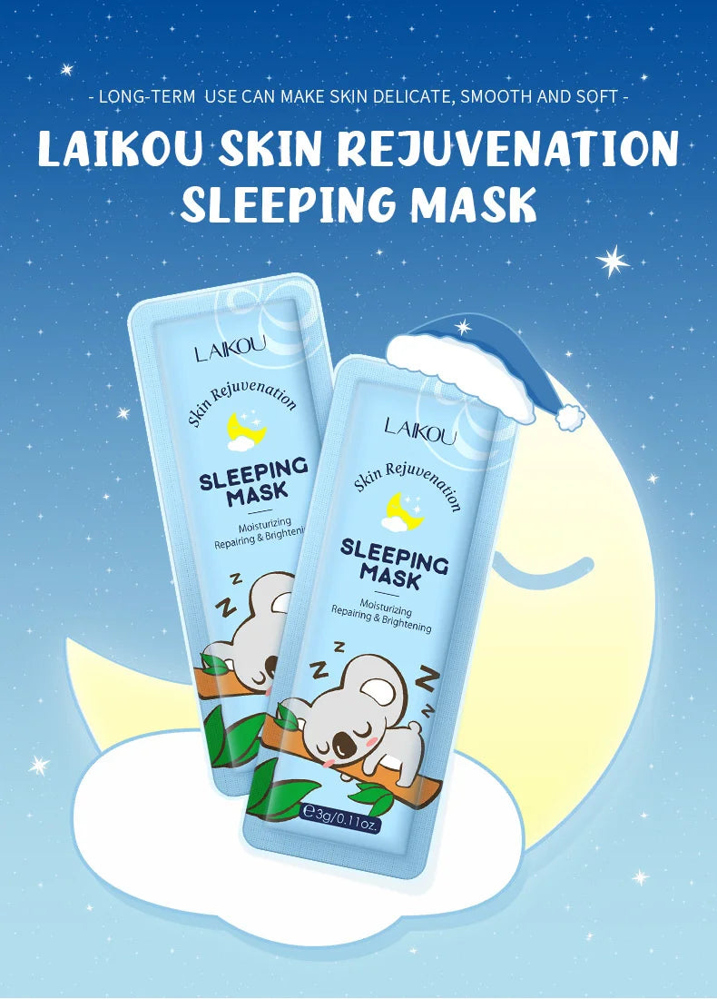 LAIKOU 7pcs Moisturizing Facial Mask Hydrating Sleeping Face Sheet Masks Repairing & Nourishing Night Face Mask Skin Care