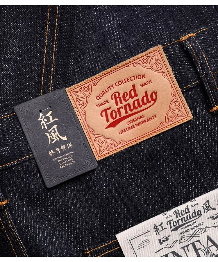 Red Tornado 18oz Selvedge Denim Jeans Loose Straight Fit Heavyweight Raw Denim Pants