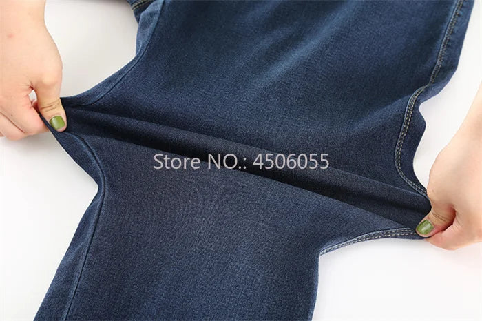 High Quality 130KG Lady Jeans 9XL Stretched Black Elastic Women Loose Trousers Plus Size Female Fit 8XL 6XL Girl Denim Pants